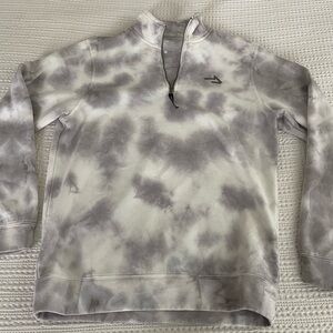Gray/White Tie-Dye Quarter Zip